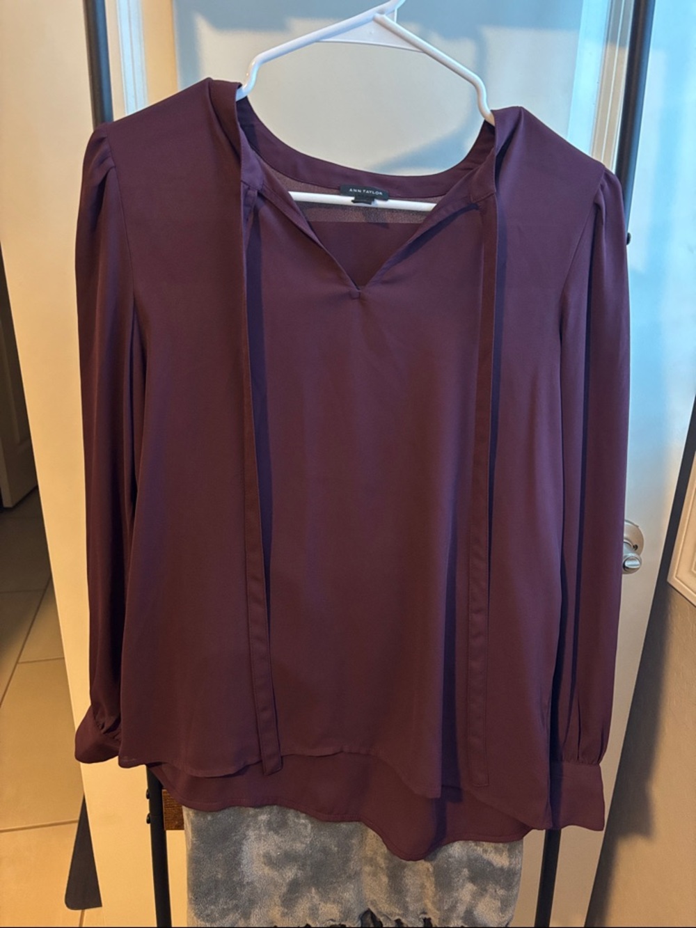 Ann Taylor Tie Neck Blouse